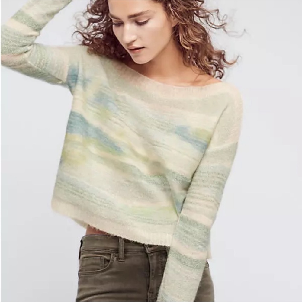 Anthropologie Troubadour Frosted Horizon Sea Blue Alpaca‎ Wool Sweater Medium